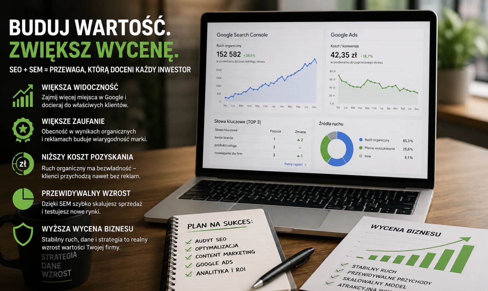 SEO i SEM to Twój As w Rękawie przy Sprzedaży Firmy. Jak Cyfrowa Widoczność Podbija Wycenę Biznesu?